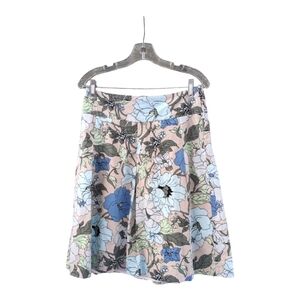 Talbot's multi-color floral lined pleated, side zip skirt Size 4